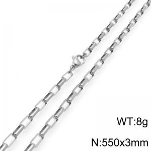 Stainless steel simple and fashionable 3mm long box chain necklace - KN291485-Z