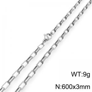 Stainless steel simple and fashionable 3mm long box chain necklace - KN291486-Z