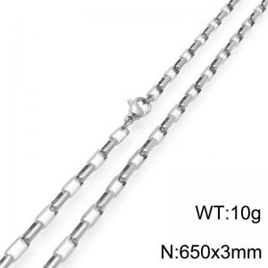 Stainless steel simple and fashionable 3mm long box chain necklace - KN291487-Z