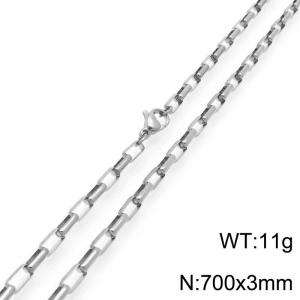 Stainless steel simple and fashionable 3mm long box chain necklace - KN291488-Z