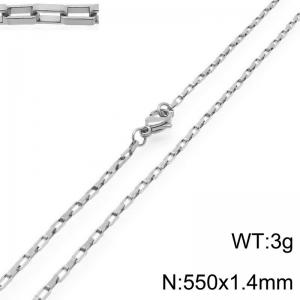 Stainless steel simple and fashionable 1.4mm wide square chain necklace - KN291499-Z