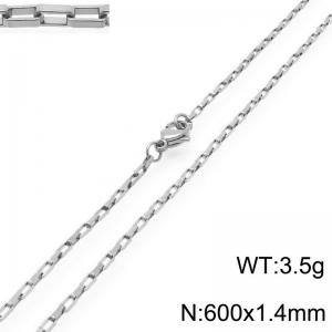 Stainless steel simple and fashionable 1.4mm wide square chain necklace - KN291500-Z