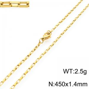 Stainless steel simple and fashionable 1.4mm wide gold-plated square wire chain necklace - KN291504-Z