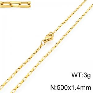 Stainless steel simple and fashionable 1.4mm wide gold-plated square wire chain necklace - KN291505-Z