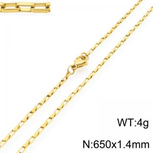 Stainless steel simple and fashionable 1.4mm wide gold-plated square wire chain necklace - KN291508-Z