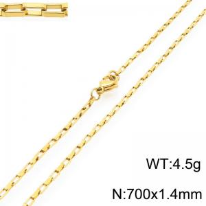 Stainless steel simple and fashionable 1.4mm wide gold-plated square wire chain necklace - KN291509-Z