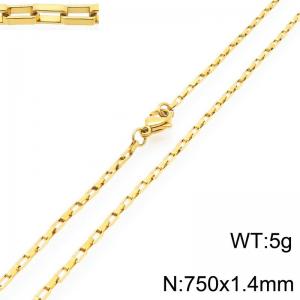 Stainless steel simple and fashionable 1.4mm wide gold-plated square wire chain necklace - KN291510-Z