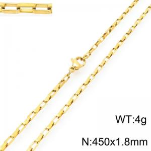 Stainless steel simple and fashionable 1.8mm wide gold-plated square wire chain necklace - KN291518-Z