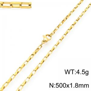 Stainless steel simple and fashionable 1.8mm wide gold-plated square wire chain necklace - KN291519-Z