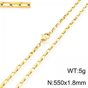 Stainless steel simple and fashionable 1.8mm wide gold-plated square wire chain necklace - KN291520-Z