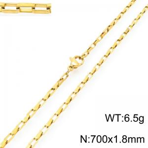 Stainless steel simple and fashionable 1.8mm wide gold-plated square wire chain necklace - KN291523-Z