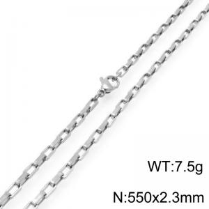 Stainless steel simple and fashionable 2.3mm wide square chain necklace - KN291541-Z