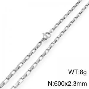 Stainless steel simple and fashionable 2.3mm wide square chain necklace - KN291542-Z