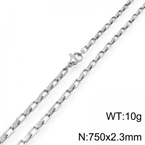 Stainless steel simple and fashionable 2.3mm wide square chain necklace - KN291545-Z