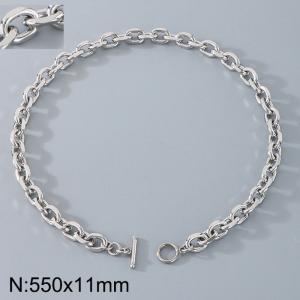 Stainless Steel OT Buckle Grinding Edge O-Chain Necklace - KN291578-Z