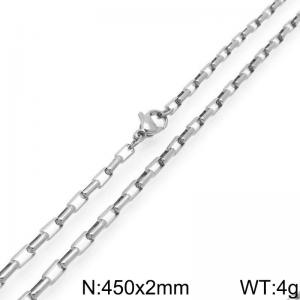 Stainless steel simple and fashionable 2mm long curved box chain necklace - KN291589-Z