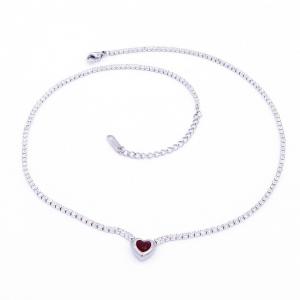 Stainless Steel Stone Necklace - KN291673-HR