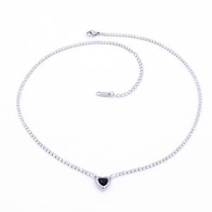 Stainless Steel Stone Necklace - KN291675-HR