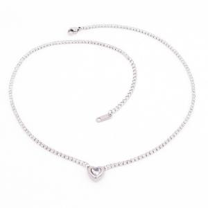 Stainless Steel Stone Necklace - KN291679-HR