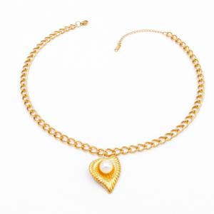 SS Gold-Plating Necklace - KN291883-SP