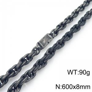 Fashionable and personalized stainless steel vintage color handmade twisted rope necklace - KN291892-Z