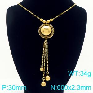 SS Gold-Plating Necklace - KN291955-CX