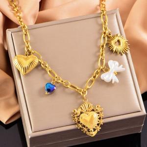 SS Gold-Plating Necklace - KN291974-WGLJ