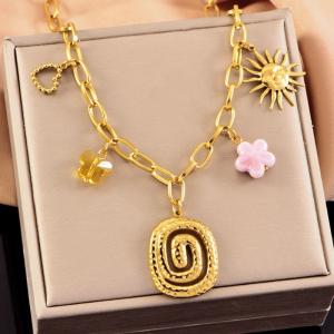 SS Gold-Plating Necklace - KN291981-WGLJ