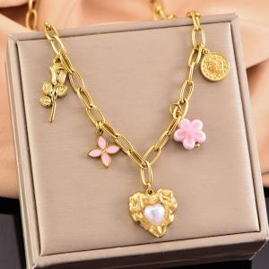 SS Gold-Plating Necklace - KN291982-WGLJ