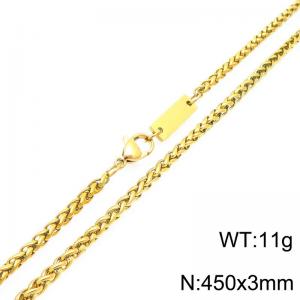 Stainless steel flower basket chain necklace - KN291992-Z