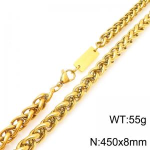 Stainless steel flower basket chain necklace - KN291993-Z