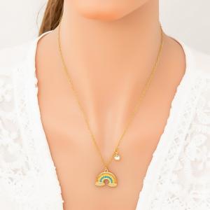 SS Gold-Plating Necklace - KN291999-WGYYH