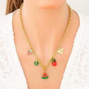 SS Gold-Plating Necklace - KN292007-WGYYH