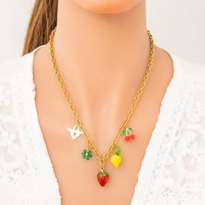 SS Gold-Plating Necklace - KN292008-WGYYH