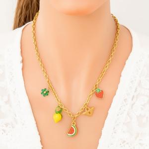 SS Gold-Plating Necklace - KN292009-WGYYH