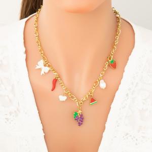 SS Gold-Plating Necklace - KN292010-WGYYH