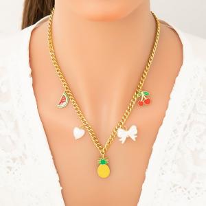 SS Gold-Plating Necklace - KN292011-WGYYH