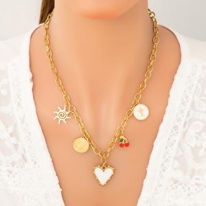 SS Gold-Plating Necklace - KN292012-WGYYH