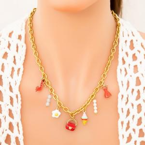 SS Gold-Plating Necklace - KN292020-WGYYH