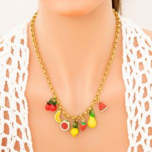 SS Gold-Plating Necklace - KN292022-WGYYH