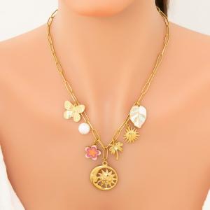 SS Gold-Plating Necklace - KN292033-WGYYH