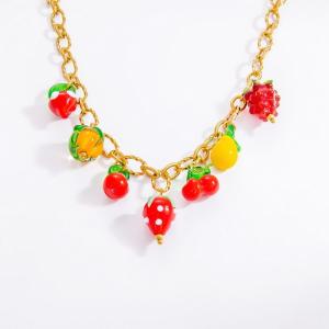 SS Gold-Plating Necklace - KN292035-WGYYH