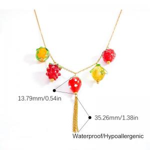 SS Gold-Plating Necklace - KN292037-WGYYH