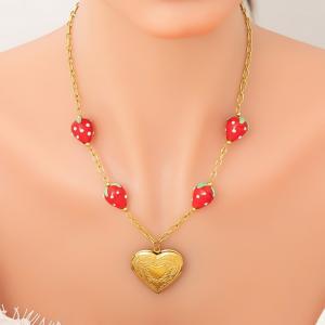 SS Gold-Plating Necklace - KN292038-WGYYH