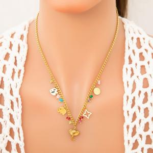 SS Gold-Plating Necklace - KN292043-WGYYH