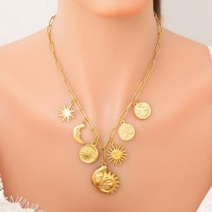 SS Gold-Plating Necklace - KN292045-WGYYH