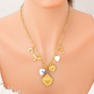 SS Gold-Plating Necklace - KN292047-WGYYH