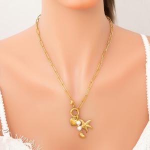 SS Gold-Plating Necklace - KN292048-WGYYH