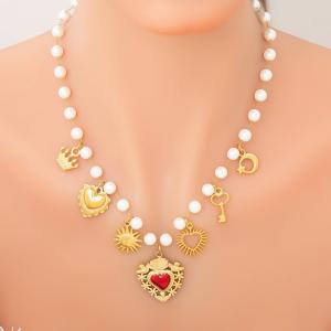 SS Gold-Plating Necklace - KN292049-WGYYH