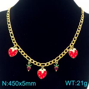 SS Gold-Plating Necklace - KN292054-Z